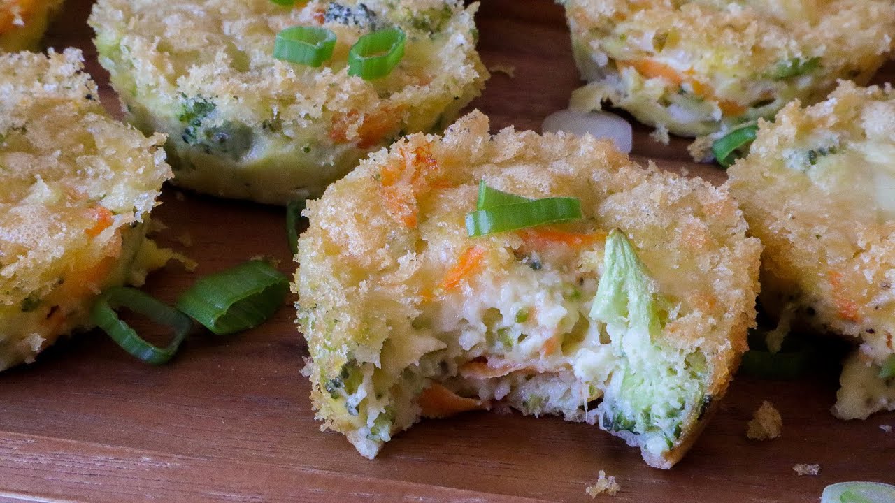 Muffins de brocoli, zanahoria y queso
