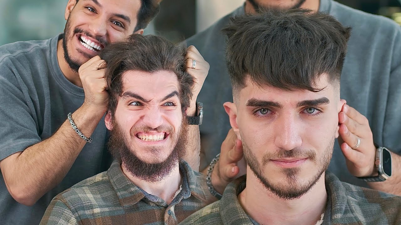 تغير الشكل😳 بطريقة مثالية باحتراف . تعلم اختيار القصة المناسبة للشعر بشرح مفصل لتدريج الشعر واللحية