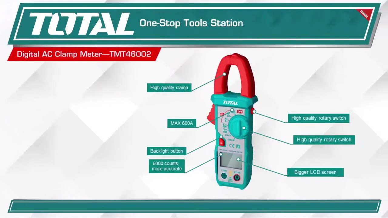 Total Digital AC Clamp Meter 6000 Counts TMT46002