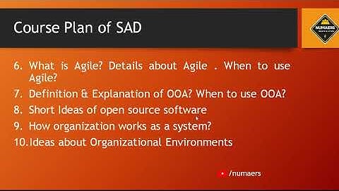 System Analysis and Design (SAD) Course Overview