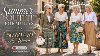 Elegant Summer Outfit Formulas for Women 50 60 70 Linen Maxi Skirt Casual Chic Summer Dresses