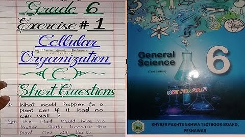 Grade 6 Exercise 1 solved notes Cellular Organization General Science Book New course Class 6th
