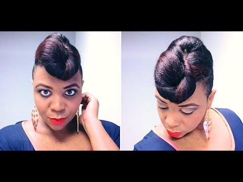 straightened-natural-hair-french-roll-with-a-twist---diy-tutorial