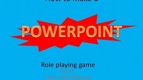 How to make a PPT RPG part 1: Title and Options