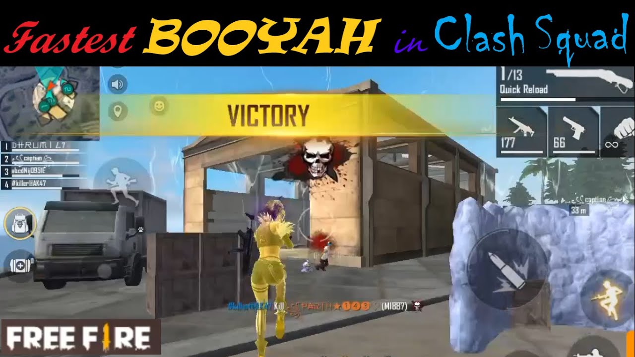 Fastest Booyah In Clash Squad Garena Free Fire Gameplay Gaming Gamer Youtube