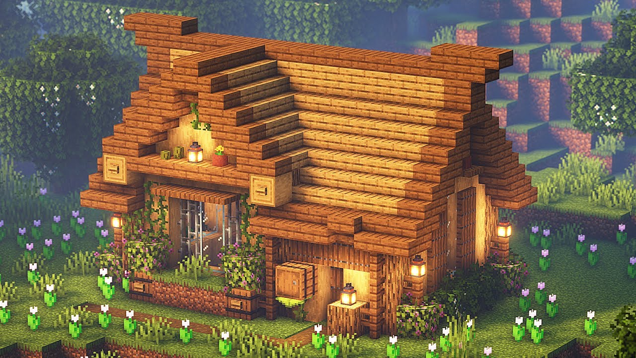 🏡 Minecraft Tutorial  CASA DE MADEIRA ⚒️ 