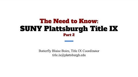 The Need to Know: Part 2||  Title IX Coordinator Butterfly Blaise Boire