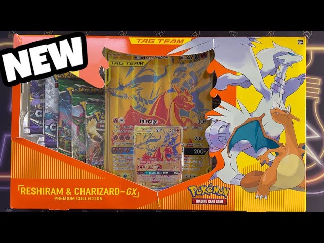 Opening Pokemon Reshiram & Charizard GX Gold Premium Collection