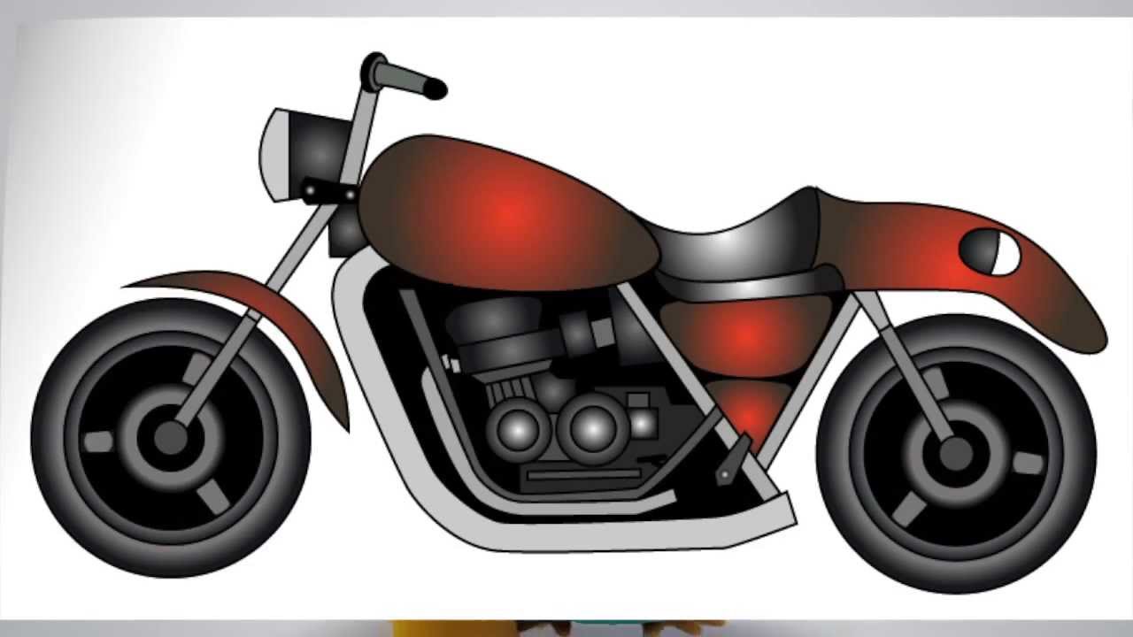 How to draw a MOTORBIKE step by step - YouTube