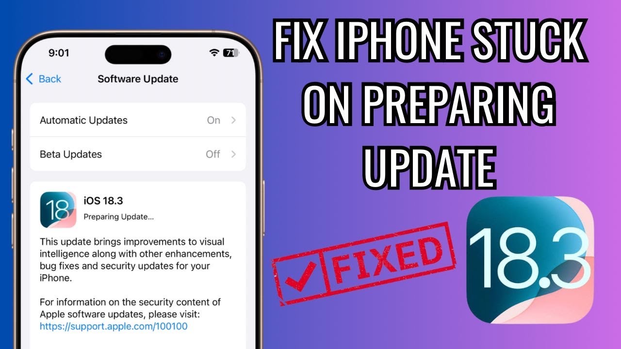 How To Fix iPhone Stuck On Preparing Update iOS 18.3 - YouTube