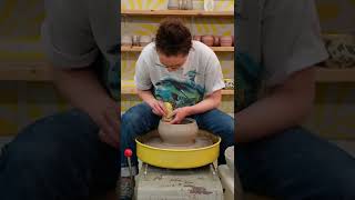 Throwing a lidded jar on the potters wheel (#shorts)