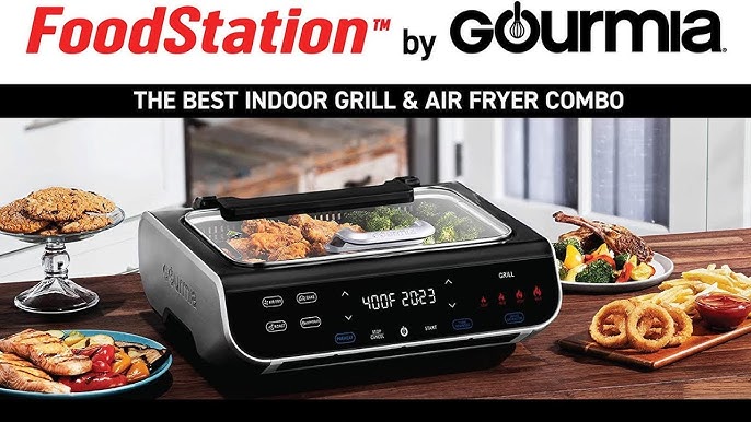 Gourmia 5-in-1 FoodStation Smokeless Grill & Air Fryer with Integrated  Temperature Probe - 4.9 Liter Capacity, 44.5 cm Ã— 41.5 cm, Black