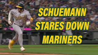 Max Schuemann stares down Mariners dugout | 5/11/24 | Oakland A's highlights