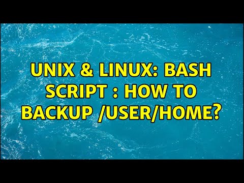 Unix & Linux: bash script : How to backup /user/home?
