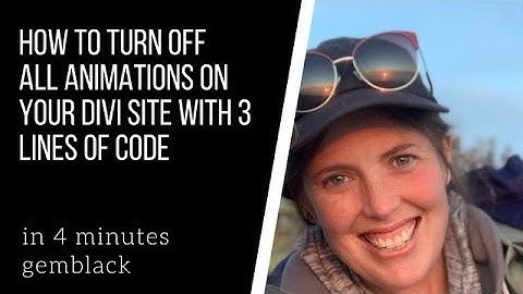 How to bulk turn off Animations on the whole Divi Themed wordpress site -  Gemblack