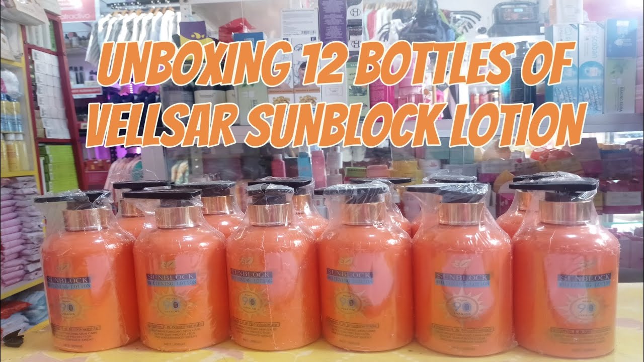 UNBOXING 12 BOTTLES OF VELLSAR SUNBLOCK LOTION 