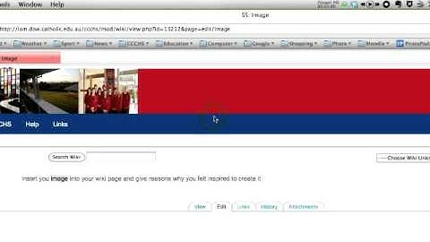 How students can insert an image into a moodle wiki