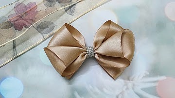 How to make easily ribbonbow satin by Solmi/ Làm kẹp tóc nơ cùng Solmi
