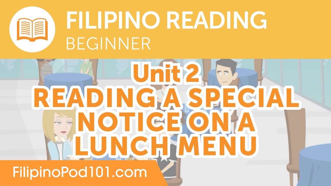 ⁣Reading a Special Notice on a Lunch Menu - Filipino Reading Practice