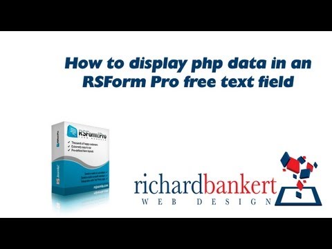 How to display php data in an RSForm Pro free text field