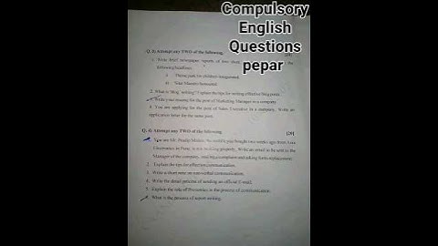#fybcom Compulsory English sem 2  Question paper #70 Mark