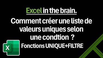 Comment créer une liste de valeurs uniques selon une condition dans Excel
