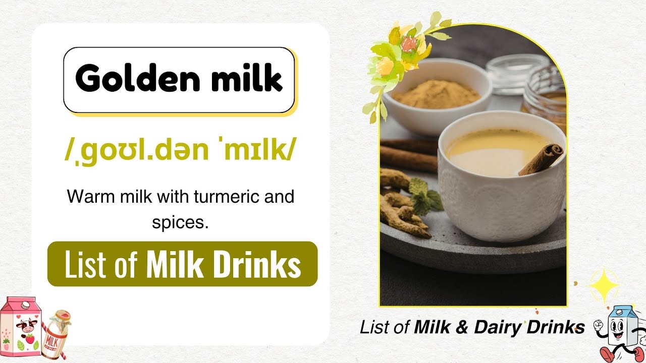 Learn Dairy & Milk Drink Names in English 🍼🥛 | Slow English Listening Practice | Drinks Vocabulary