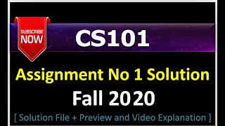 Cs101 Assignment No 1 solution fall 2020 by Sikho Pakistan