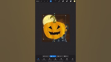 How to draw watercolor Halloween scene #shorts #short #shortvideo #procreateart #procreatetutorials