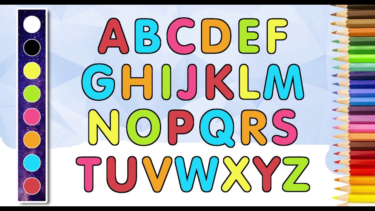 Learn Alphabet A to Z Coloring Drawing and Learn Colors for kids - YouTube