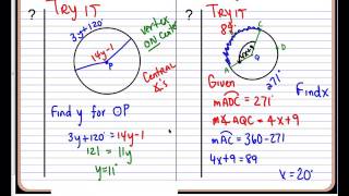 G.9.3 Pt1 Central and Inscribed Angles
