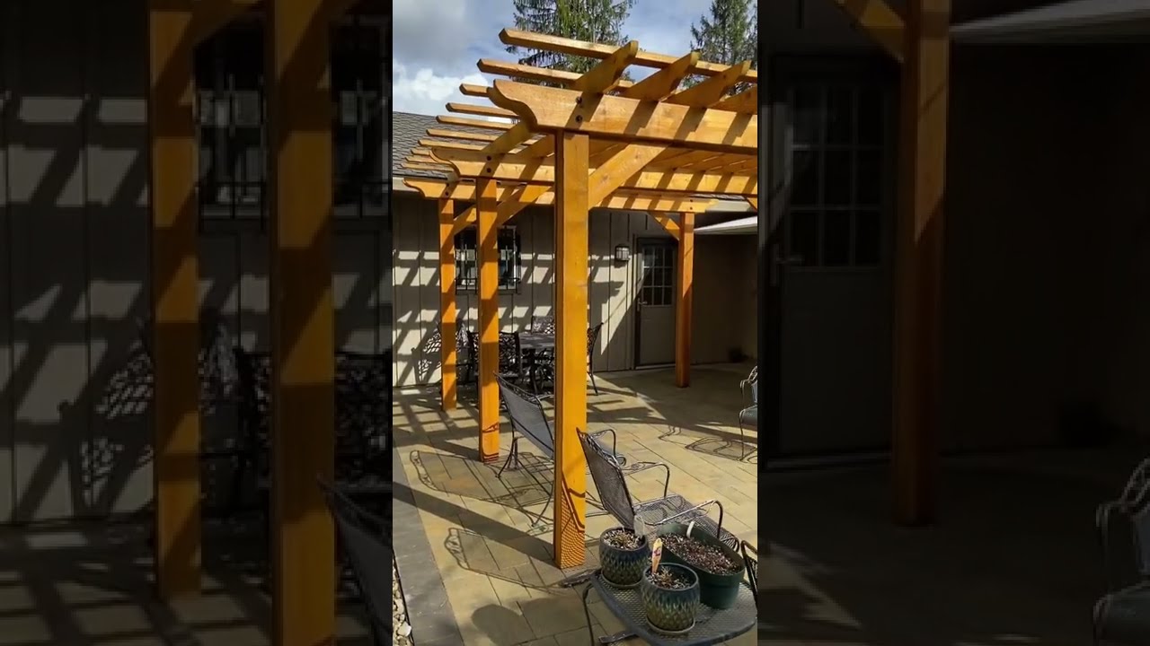 3 Piece Catlina Grana Paver Patio With Custom Cedar Pergola 