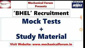 BHEL Mock test & Study Material by Mechanical forum
