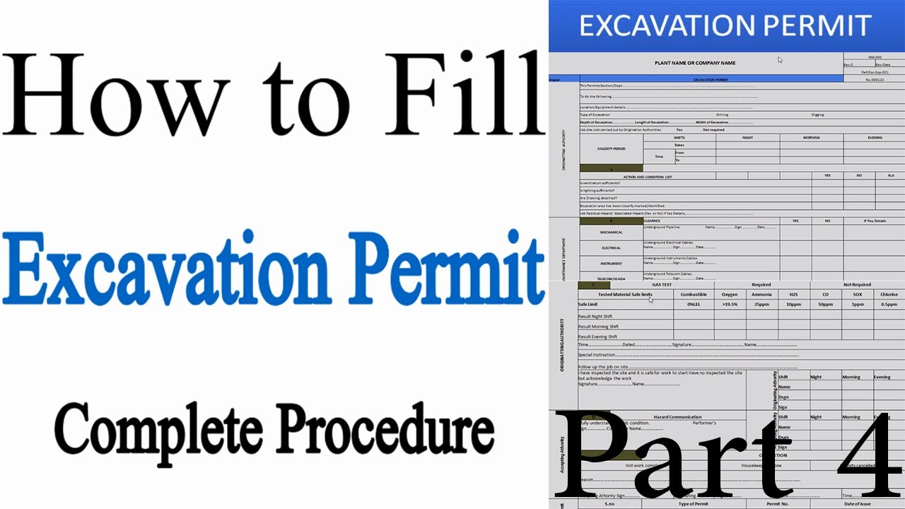 Excavation Permit | How to Fill Excavation Work Permit in Construction
