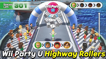 Wii Party U Highway Rollers Gameplay Alex vs Zi-kai vs Matt vs Sophia | AlexGamingTV