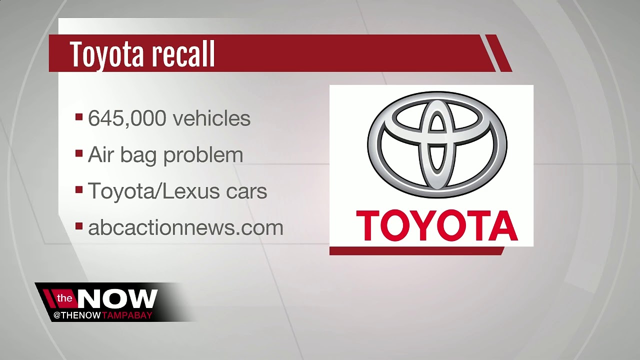 Toyota recalls 645000 vehicles; air bags may not inflate