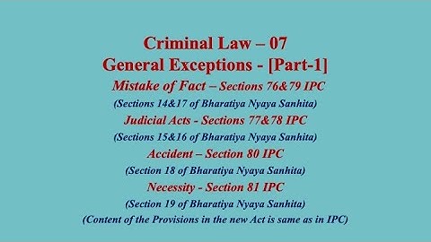 CRIMINAL LAW 07   General Exceptions  I