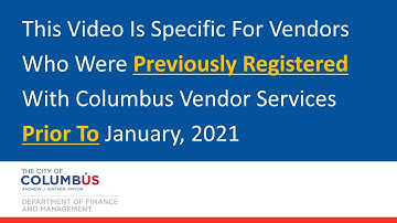 How Vendors Who Previously Used Vendor Services Can Re-Register With The New Vendor Services 1/24/21
