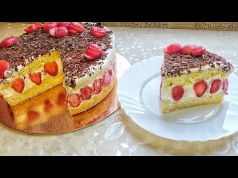 Շատ նուրբ ելակով տորթ/Шикарный Французский торт ФРЕЗЬЕ🍓🍰Клубничный торт/Strawberry/Бисквит/Шоколад