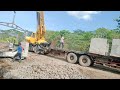 Isuzu Self Loader Truck Kobelco RK160-2 Rough Terrain Crane Installing Box Culvert