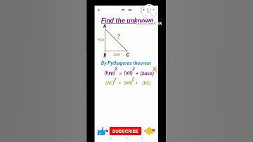 Pythagoras theorem|finding unknown|maths shorts|shorts|maths trick|easy maths|how to find hypotenuse