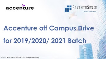 Accenture Off Campus Drive | 2019/ 2020/ 2021 Batch | BE (All branches)/ MCA ₹ 4.5 LPA - Link Below