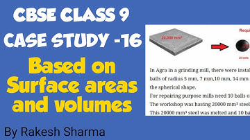 case study questions and answers class 9 maths | case study based on surface areas and volumes