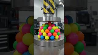 hydraulic press vs 100 stress balls ⚽😱 😱😱#shorts #viralvideo