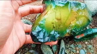 : looking for gemstones in the river and managed to find a green crystal stone, is this jade?