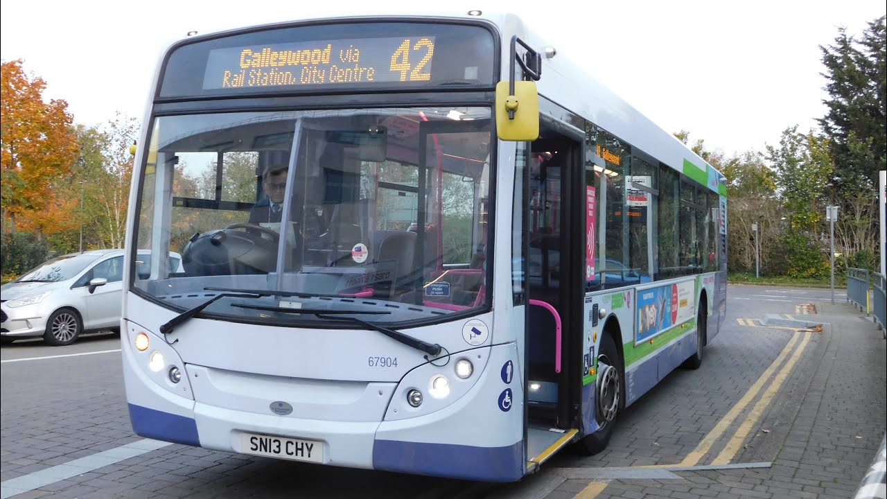 First Essex (Chelmsford) Enviro350H SN13 CHY - 67904 on Route 42 - YouTube