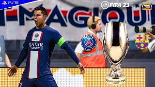 Ronaldo at PSG - PSG vs Barcelona | UEFA Super Cup Final 22\/23 | PS5 Gameplay [4K60]