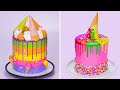 Quick and Easy Colorful Cake Tutorials at Home | Amazing Ice Cream Cone Cake Decorating Tutorials