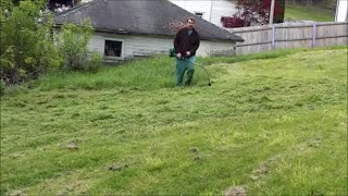 Cutting high grass with over 20 year my feather lite weedeater with carb new a year ago