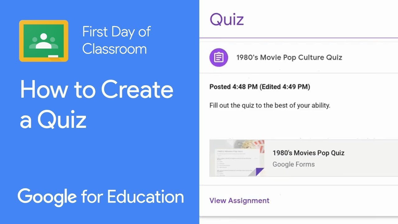 how to make a quiz assignment on google classroom